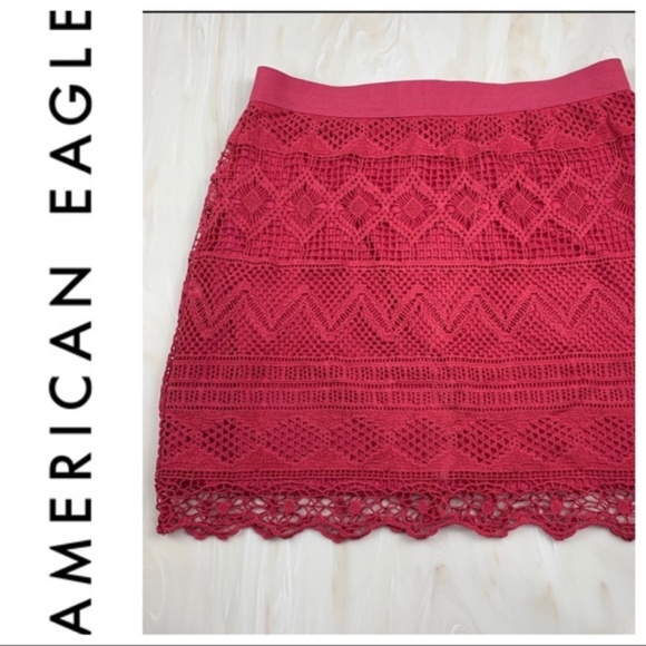 American Eagle Outfitters Dresses & Skirts - American Eagle NWT Pink Crochet Mini Skirt Size 2